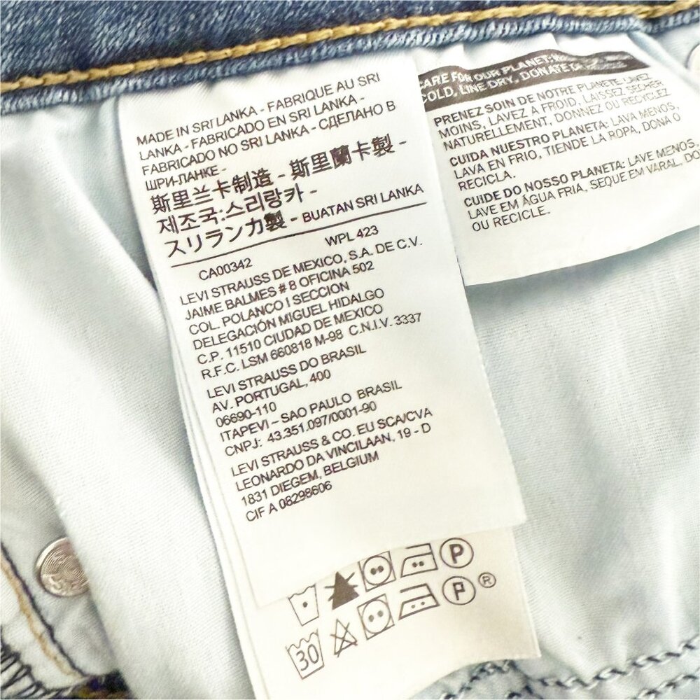 Levi's Medium Indigo Zip Fly Straight Skinny Leg Stretch Denim (Elastic Waist) - Picture 9 of 14